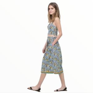 Zara Trafaluc Cropped Top & Midi Skirt w/ Pockets XS